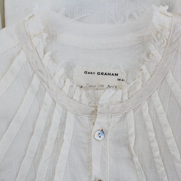 Gary Graham Sleeveless Dress 2006 Button Up Midi Pleated Vintage Cut High Neck S - Picture 10 of 16